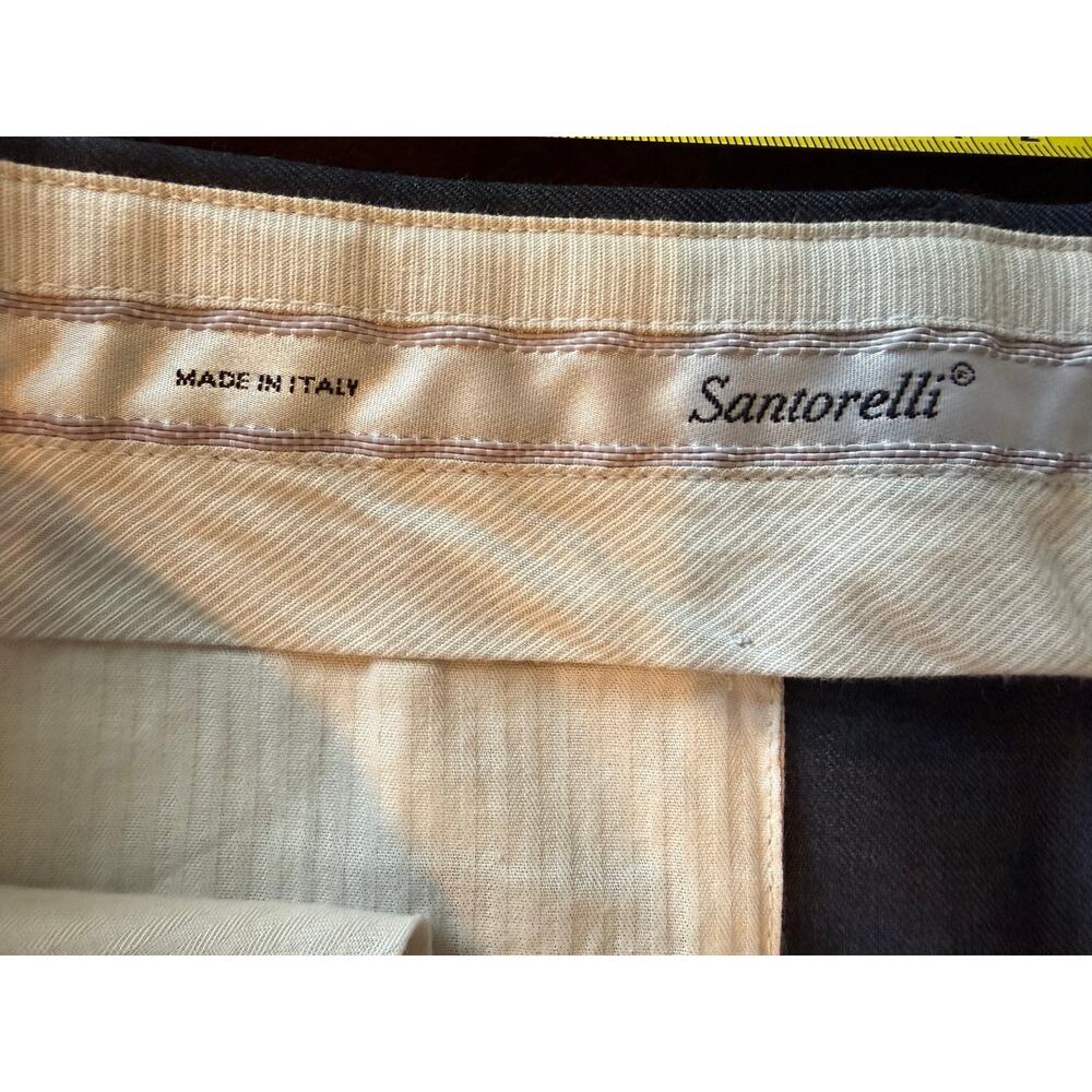 Santorelli Men Wool Trousers Dress Pants Size 40 Blue Business Office Work Italy - Picture 4 of 11